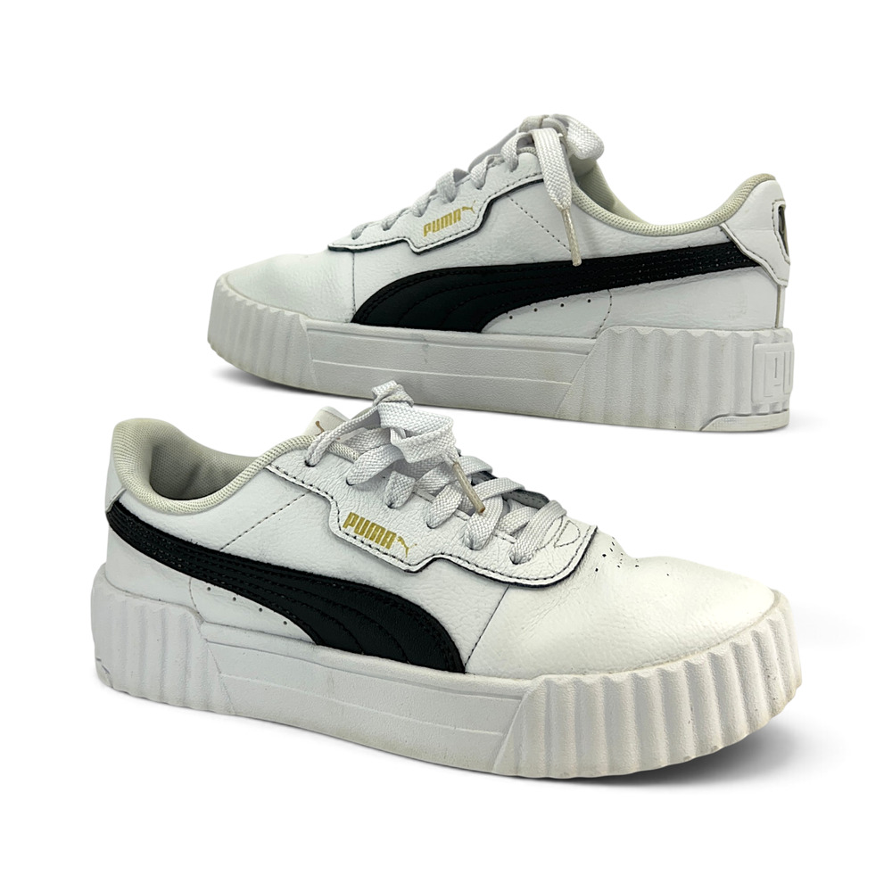 PUMA Carina Platform Sneakers White Black Women’s 6